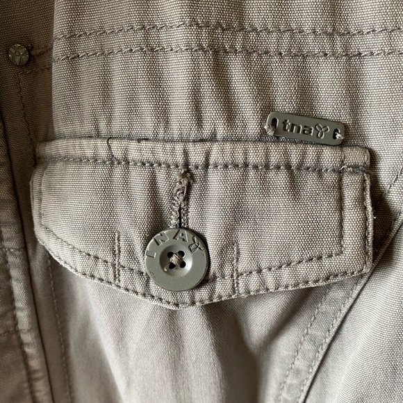 TNA Vintage Grey Bomber Jacket Teal Tie Dye Lining - Picture 11 of 11